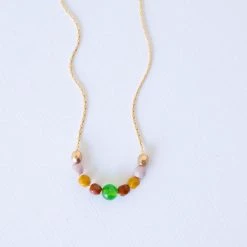 Nest Pretty Things Tiny Gold Filled Bead Necklace - Jade 14"