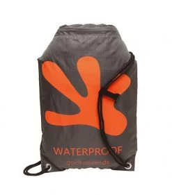 Geckobrands Travel Bags, Totes & Packs Waterproof Drawstring Backpack - Grey / Orange
