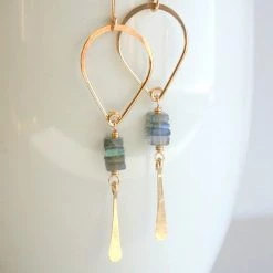 Linda Trent Jewelry Labradorite Teardrop Earrings - 14K Gold Filled