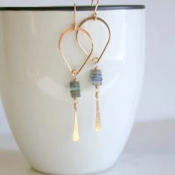 Linda Trent Jewelry Labradorite Teardrop Earrings - 14K Gold Filled