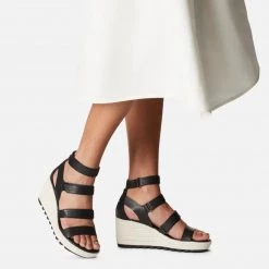 Sorel Women's Footwear Cameron Wedge Multi Strap - Black/Chalk