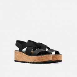 Sorel Cameron Flatform Slingback - Black Women's Footwear