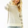 Mystree Women's Summer Stripe Sweater - Grey