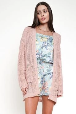 Mystree Made You Blush Open Cardigan