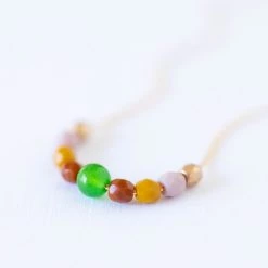 Nest Pretty Things Tiny Gold Filled Bead Necklace - Jade 14"