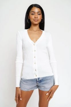 Mystree Flower Weave Button Cardigan