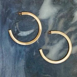 Ellison + Young Jewelry Gold Dipped Brass Hoop Earrings