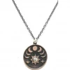 Athena Designs Sterling Silver Nature Inspired Necklace: Silver Disk Moon Phases