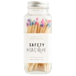 Sweet Water Decor Wooden Colorful Safety Matches - Glass Jar Candles