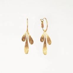 Altiplano Graphic Leaf Charm Hoop Earrings Jewelry