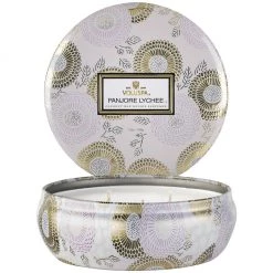 Voluspa Panjore Lychee 3 Wick Candle In Decorative Tin Base Camp: Bring It Home
