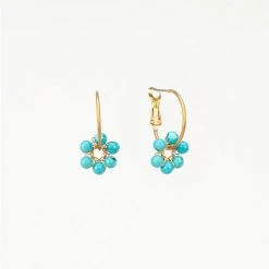 Altiplano Turquoise Daisy Charm Hoop Earrings