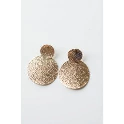 Blush And Bubbly Gold Textured Earrings