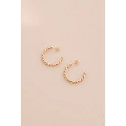 Space 46 18K Gold Plated Twist Hoops Jewelry