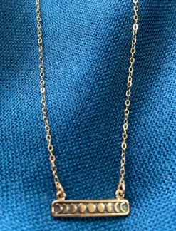 Athena Designs Phases Of The Moon Bar In Gold Vermeil Necklace