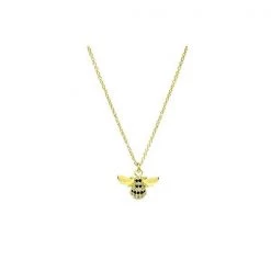 Athena Designs Gold Pave Bumblebee Charm Necklace