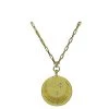 Athena Designs Gold Moon + Star Medallion With 18Kt Gold Fill Chain Necklace Jewelry