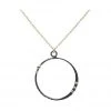 Athena Designs Jewelry Mixed Metal Open Circle Necklace On Gold Chain