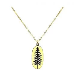 Athena Designs Bronze Mixt Metal: Pine Tree: Natural Bronze And Gold Fill Necklace
