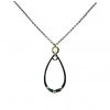 Athena Designs Jewelry Mixed Metal Open Teardrop Necklace On Oxidize Chain