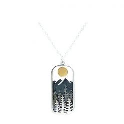 Athena Designs Jewelry Mixt Metal: Silver Tree And Bronze Sun Pendant