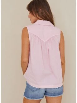 Bella Dahl Sleeveless Flowy Shirt - Pink Daquiri Women's