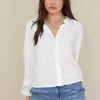 Bella Dahl Women's Shirred Raglan Long Sleeve Blouse