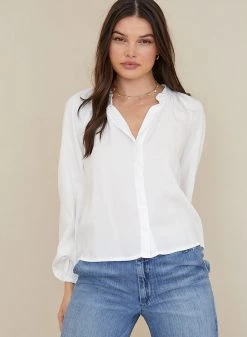 Bella Dahl Women's Shirred Raglan Long Sleeve Blouse