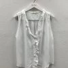 Dylan Washed White Lux Woven Sleeveless Blouse