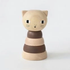 Wee Gallery Cat Wooden Ring Stacker