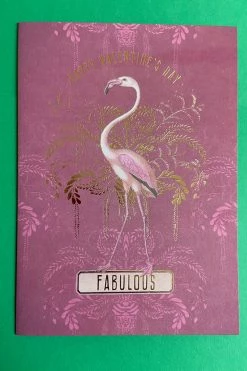 Base Camp: Bring It Home Papaya 5x7 Greeting Card Fabulous Flamingo