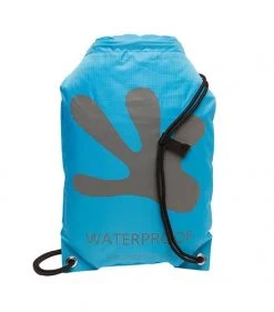 Geckobrands Waterproof Drawstring Backpack - Bright Blue / Grey