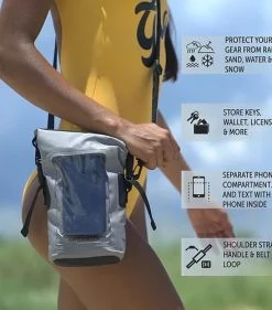 Geckobrands Waterproof Phone Tote Dry Bag - Grey