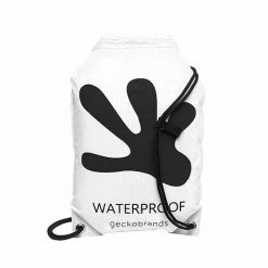 Geckobrands Waterproof Drawstring Backpack - White / Black Travel Bags, Totes & Packs