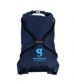 Geckobrands Waterproof Drawstring Backpack - Navy / Bright Blue Travel Bags, Totes & Packs