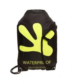 Geckobrands Waterproof Drawstring Backpack - Black / Green