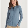 Exofficio Women's W Bugsaway Lumen Full Zip - Steel Blue
