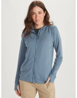 Exofficio Women's W Bugsaway Lumen Full Zip - Steel Blue