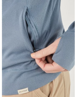 Exofficio Women's W Bugsaway Lumen Full Zip - Steel Blue