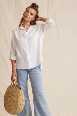 Women's Bella Dahl Shirt Tail Button Down - White