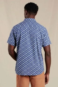 Toad & Co Men's Fletch Short Sleeve Shirt - Enamel Blue Swell