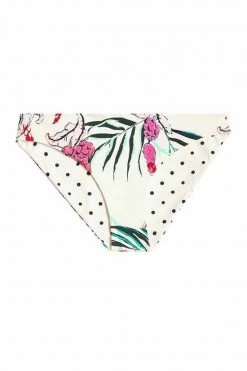 Carve Designs St. Barth Reversible Swim Bottom - Botanical / Cloud Polka Dot