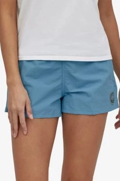 Women's Patagonia Women’s Barely Baggies Shorts - Clean Currents Patch: Lago Blue