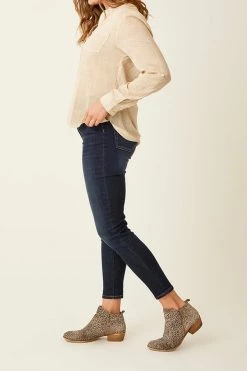 Carve Designs Dylan Gauze Shirt - Camel Mini Stripe Women's Sale - 50% Off At Checkout