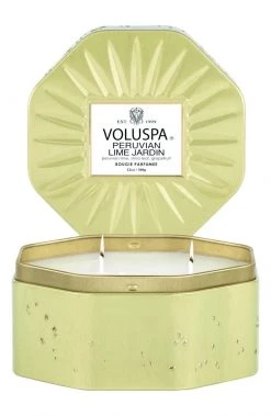 Voluspa Peruvian Lime Jardin Octagon Tin Candle