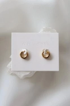 Nat And Noor Terrra Gold Huggie Hoops