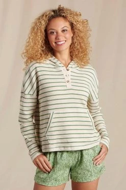 Toad & Co Foothill Long Sleeve Thermal Hoodie - Salt Stripe