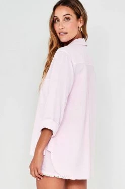 Bella Dahl Shirt Tail Button Down - Rose Petal Women's