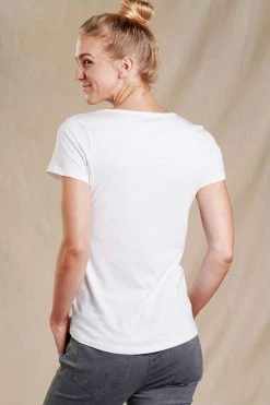 Toad & Co Women's Marley Short Sleeve V-Neck Tee - White