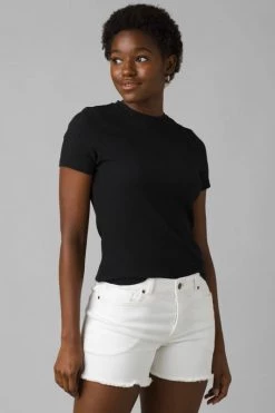 Prana Foundation Rib Tee - Black Heather Women's